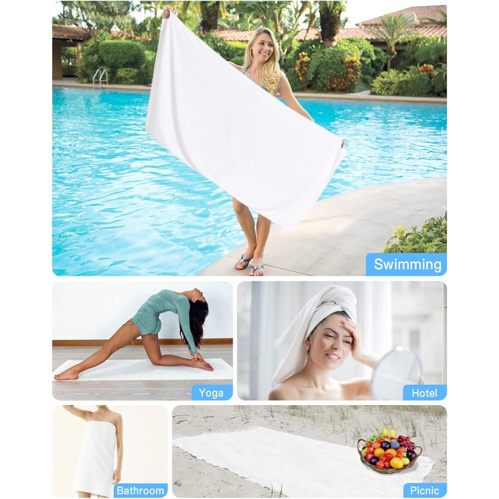 1pc Beach Towel Pure White Tow - Golf Towel ulasan dan harga